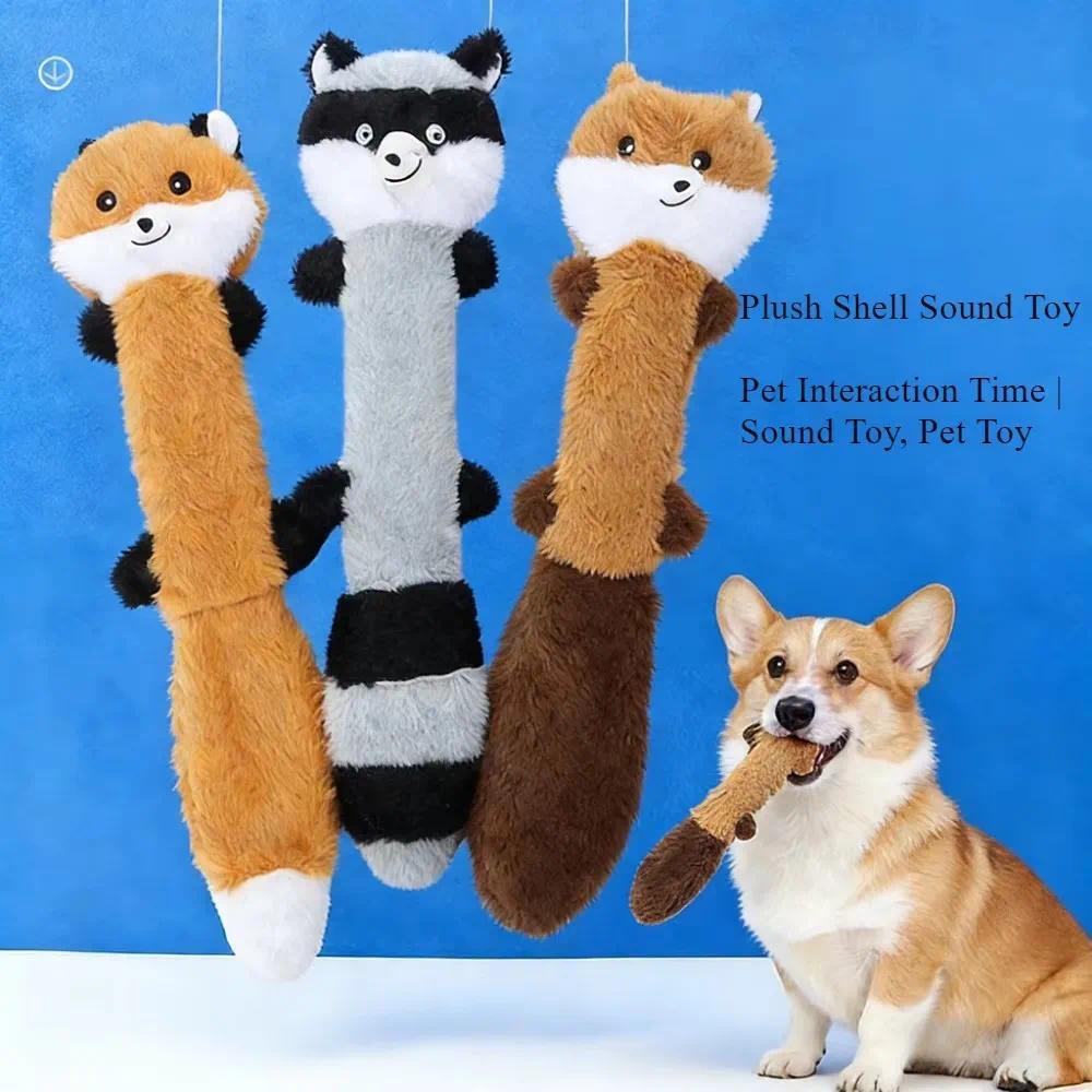 Bite Resistant Vocal Dog Toy Plush Fur Shell Teeth Cleaning Educational Pet Chew