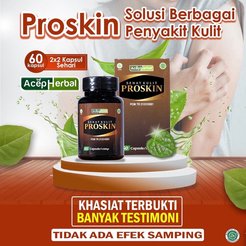 PROSKIN Kapsul Binahong Obat Gatal Kulit Jamur Panu Hapuran Kadas Kurap Eksim Kutu Air Psoriasis Ale