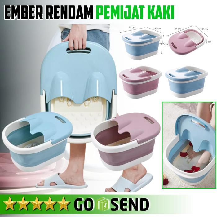 Ember Kaki Lipat Baskom Bak Rendam Kaki Manicure SPA Pemijat Kaki - Biru