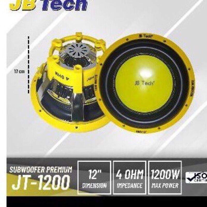 Subwoofer Premium JB Tech JT-1200 12 inci 4 Ohm 1200W