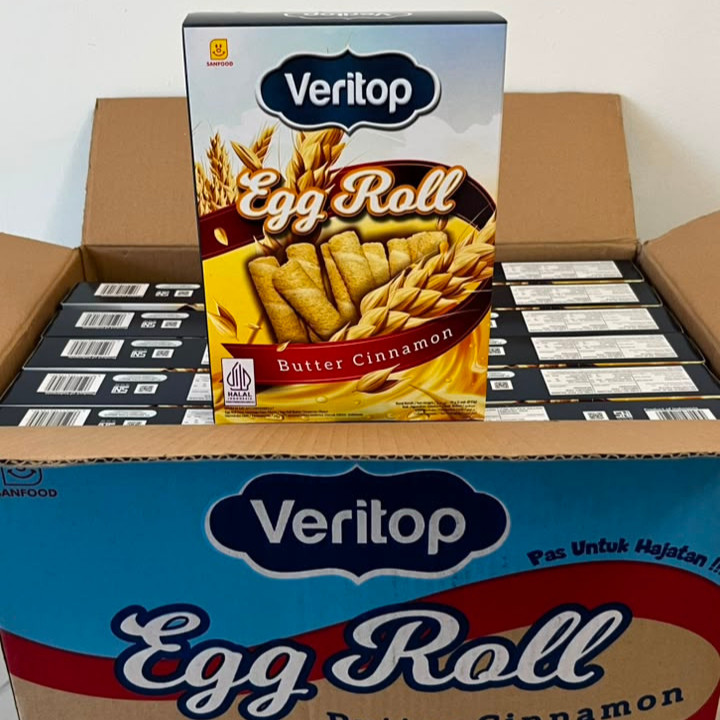 PER DUS 24BOX VERITOP EGGROLL BUTTER CINNAMON / JAJAN HAJATAN / SNACK BOX MURAH