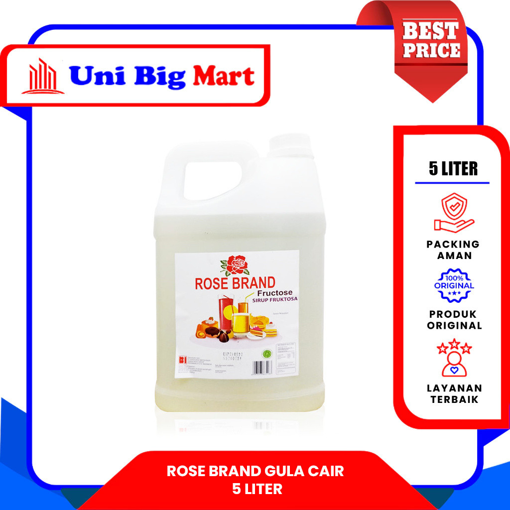 ROSE BRAND GULA CAIR FRUCTOSE SIRUP FRUKTOSA JERIGEN - 5 Liter