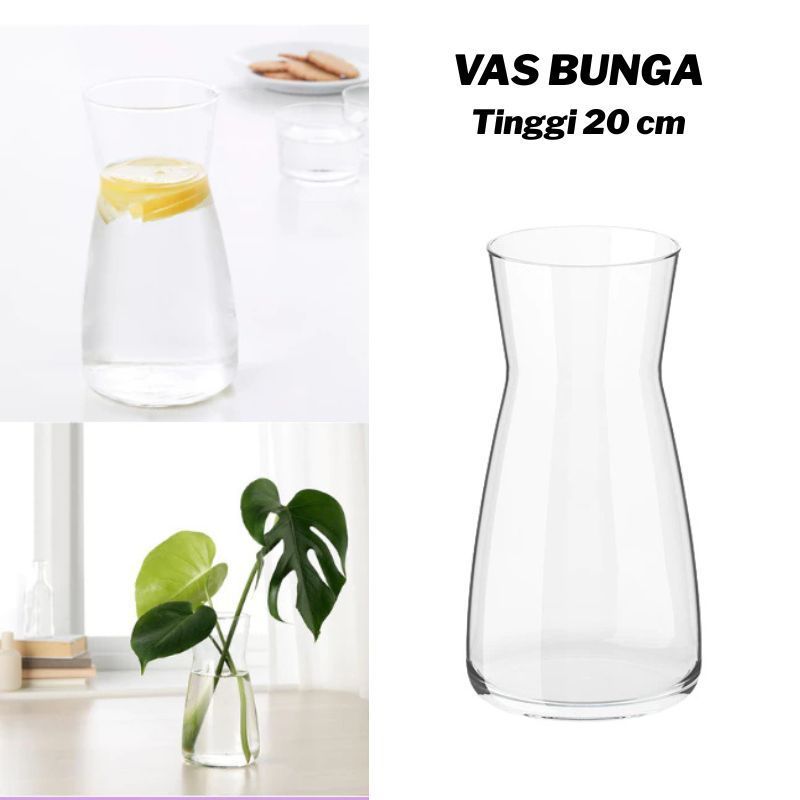 TERLARIS - Vas Bunga Kaca tinggi 20 cm