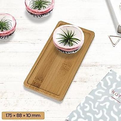 BIMANOUM Alas Tatakan Pot Tanaman Persegi Panjang dari Bambu Desain Minimalis