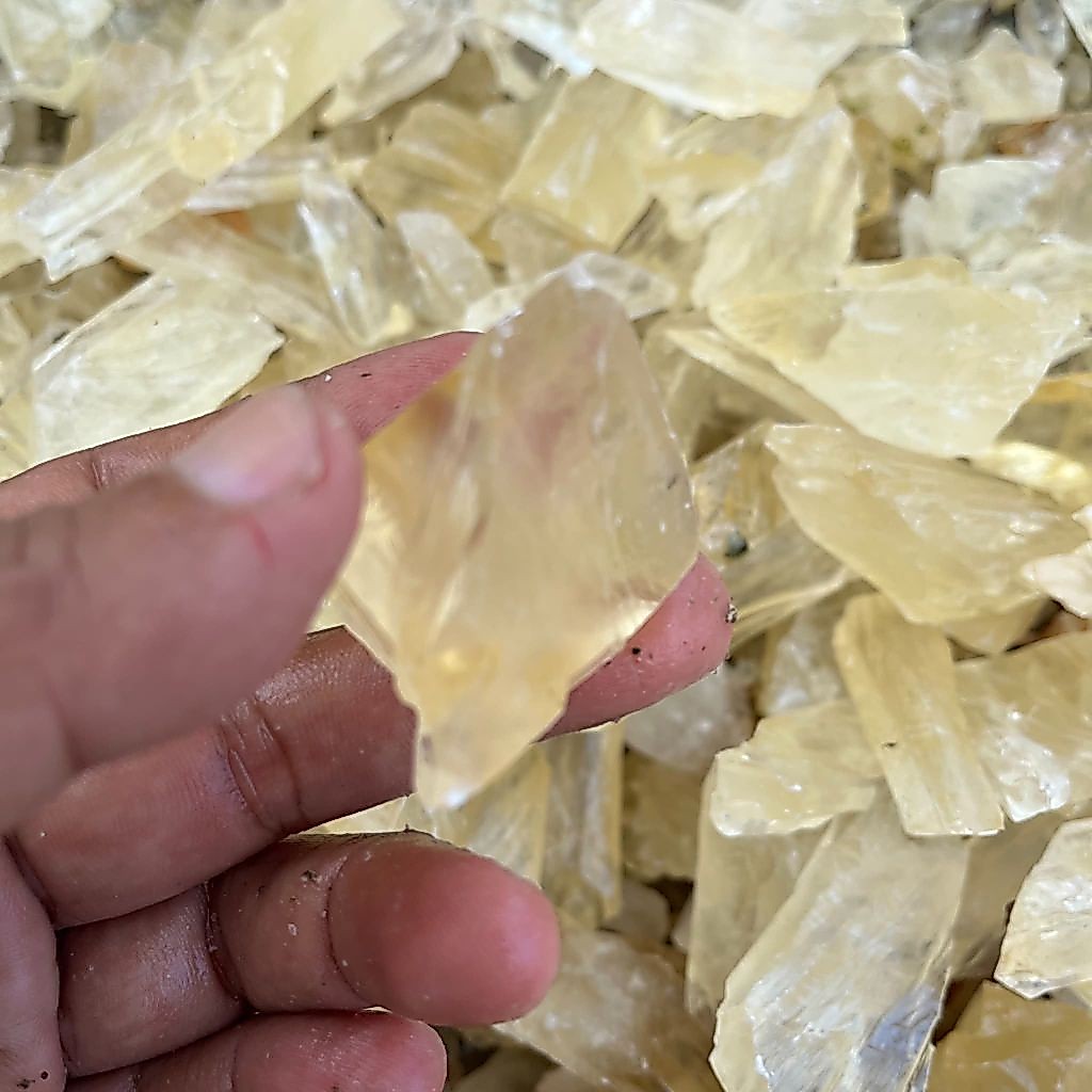 kerikil kristal citrine chips berat 500g asli alam super kuning bening