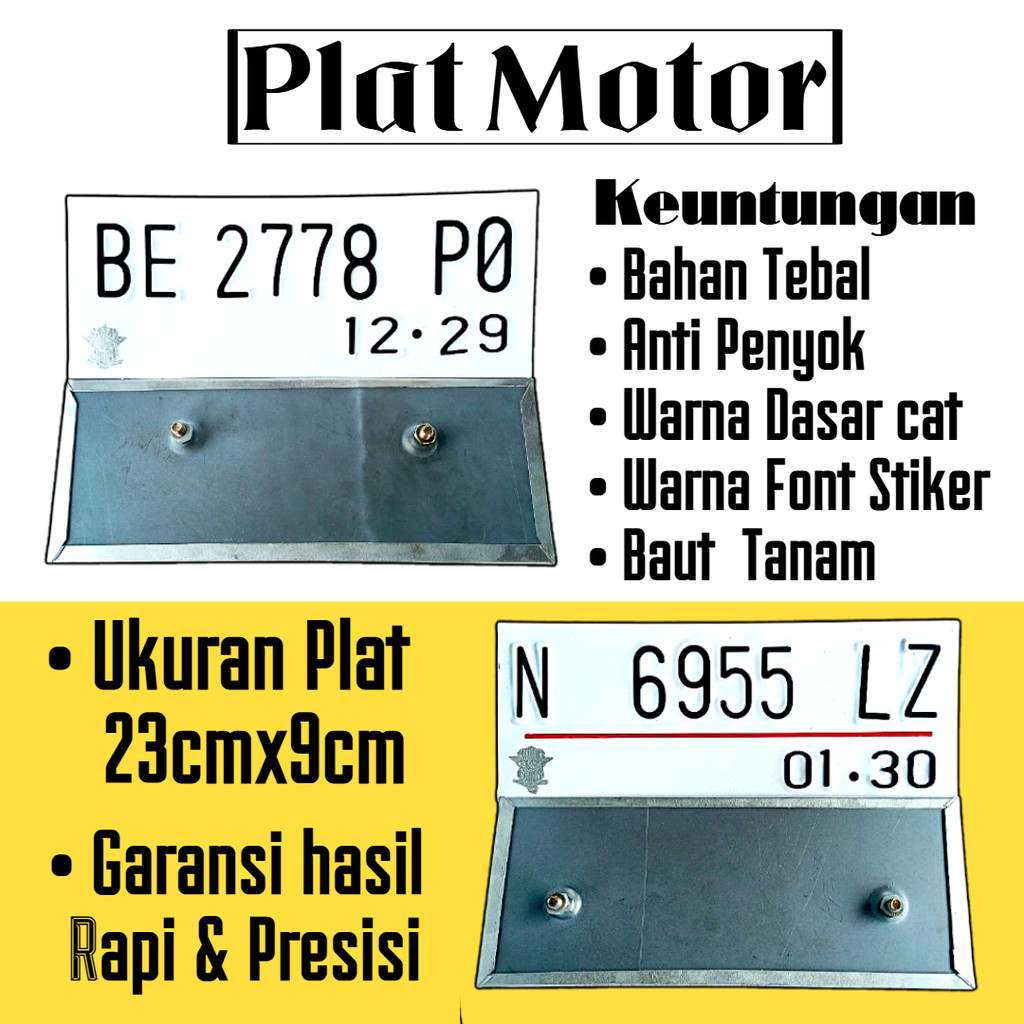 Plat Nomer Motor Baut Tanam