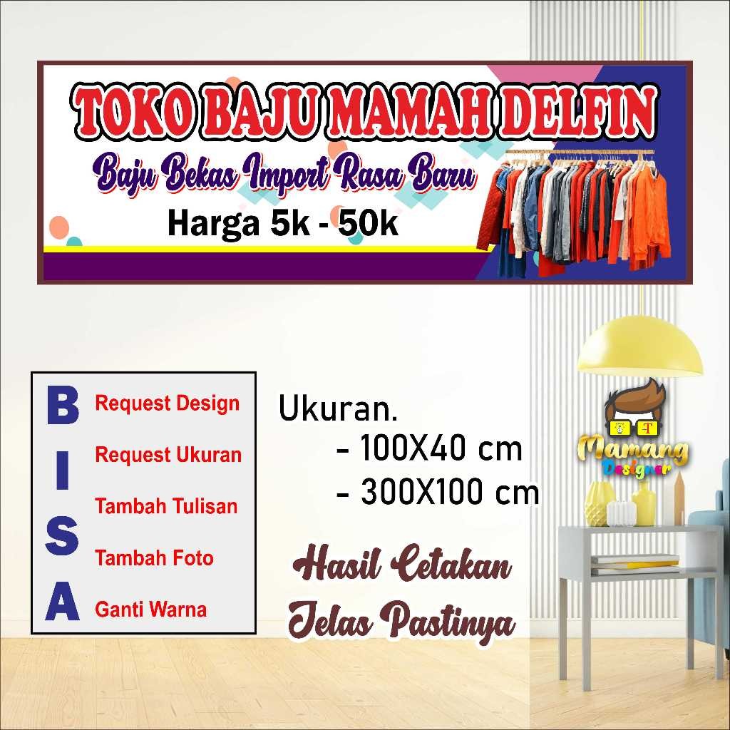 backdrop Spanduk Banner Custom Toko Baju Import Bagus bb