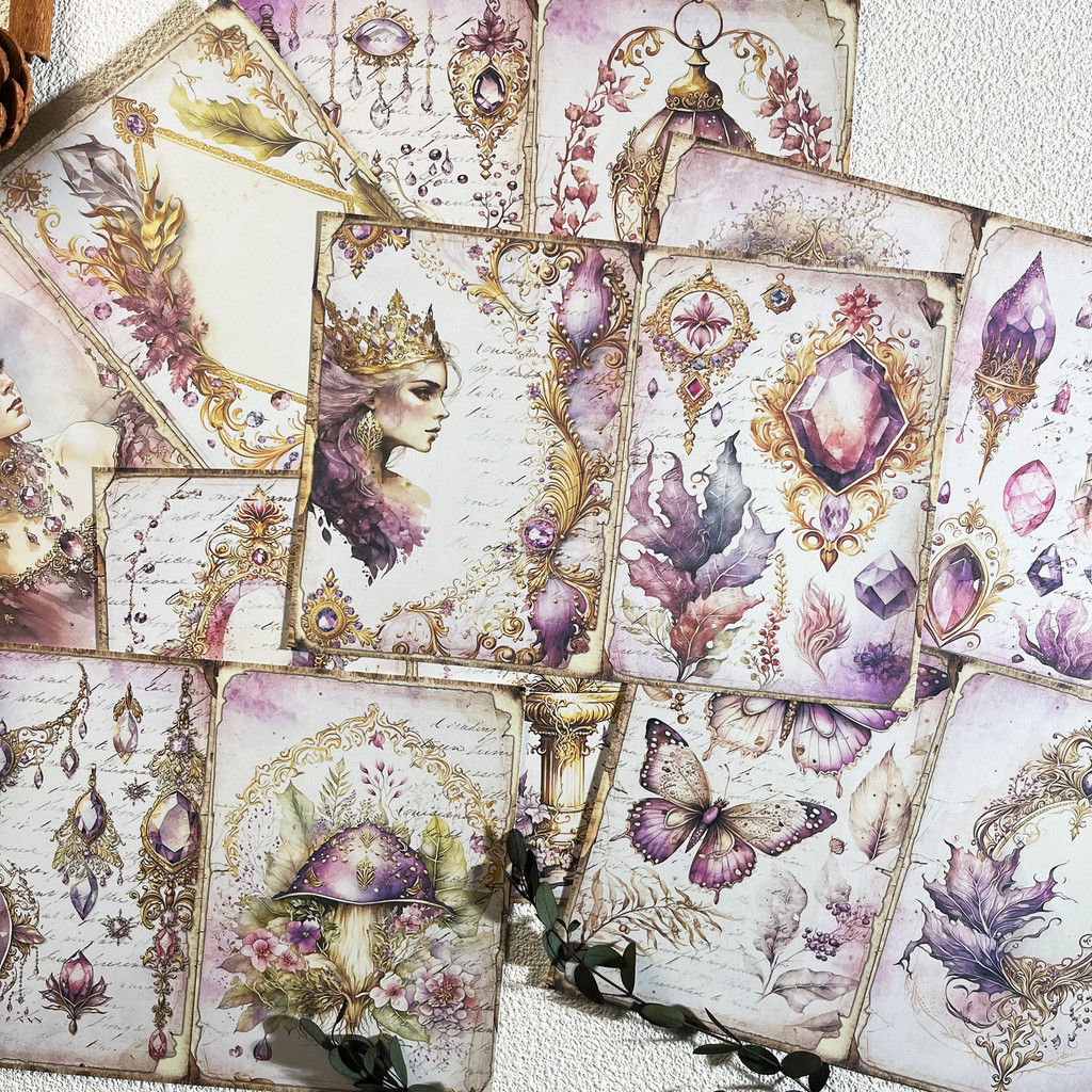 

54pieces(12papers+42stickers) A5 Vintage Y Handmade Decorative Paper,Suitable for Mini Gift Packaging,Journal Supplie,Arts Cra
