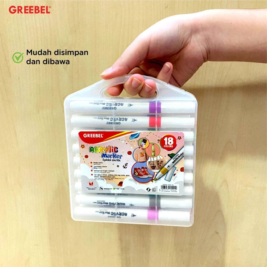

Spidol Set GREEBEL Acrylic 18 Warna – Spidol Warna Warni untuk Sketsa, Gambar & Kaligrafi
