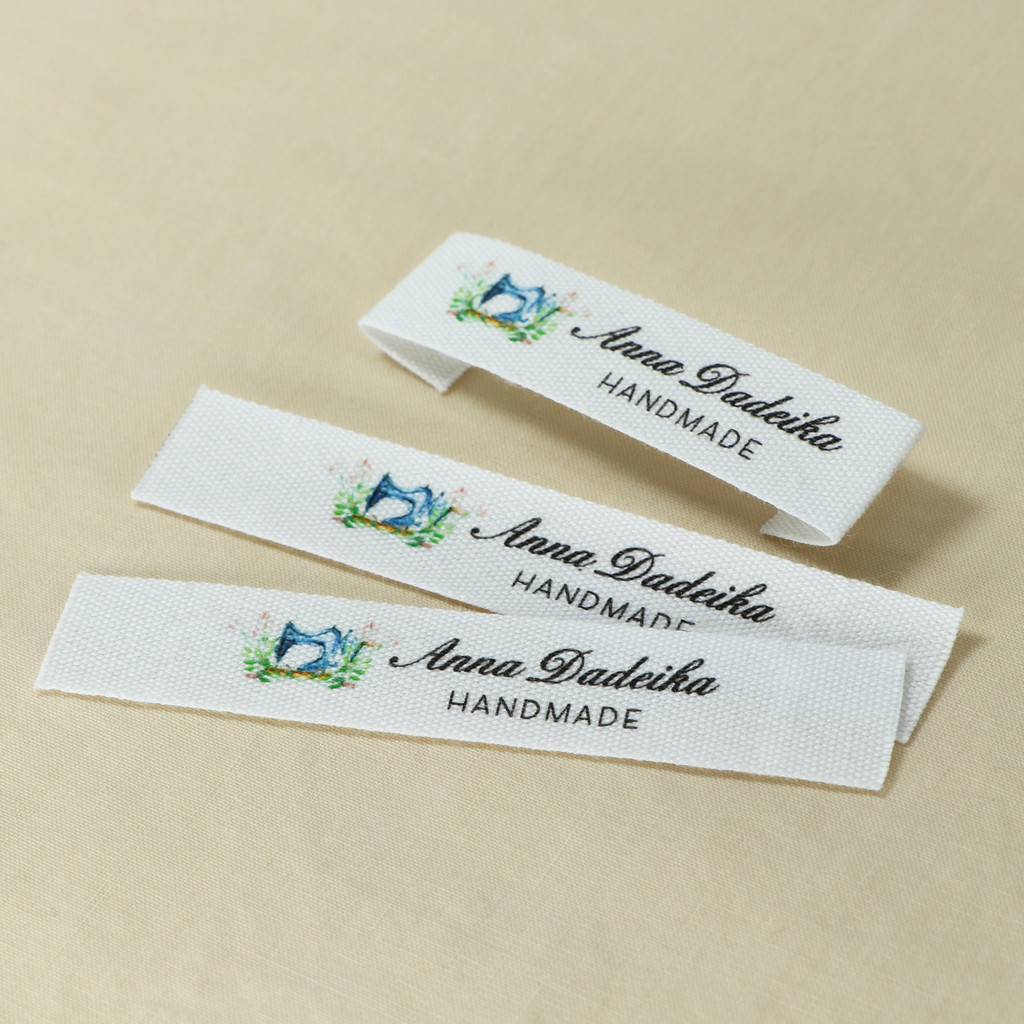 

Custom Sewing Labels - Personalized Brand , Organic Cotton Ribbon Labels , Logo or Text, Sewing Labels(FR015)