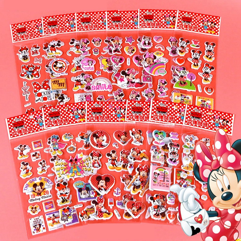 

Disney Sticker 12pcs Different 3D Puffy Bulk Stickers Cartoon Movie Anime Frozen Sofia Mickey Minnie Princess Kids Girl Toy Gift