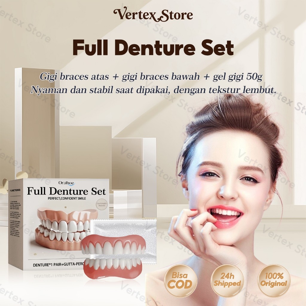 Kit Kecantikan Gigi Palsu Instan Atas Bawah Untuk Lepas Pasang Merapikan Gigi Dengan Veneer Gigi Bon