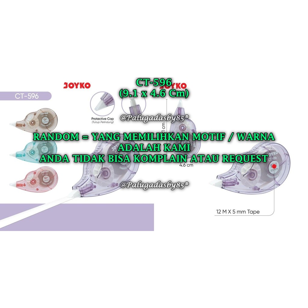 

(1 Biji) GROSIR Correction Tape JOYKO CT-596 12 Meter / Pita Koreksi Correction Tape CT-596 (1 Biji)