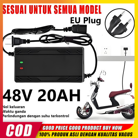 Charger Aki Universal 48V 20AH 12AH Untuk Sepeda Listrik Motor Listrik Dan Skuter Termasuk Merek Uwi