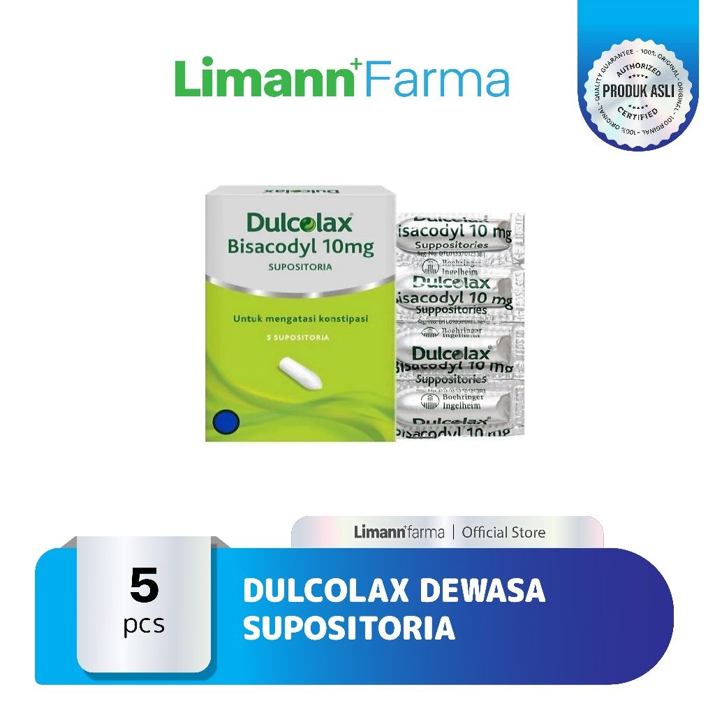 Dulcolax Dewasa Supp Supositoria untuk Pelancar BAB isi 5 pcs
