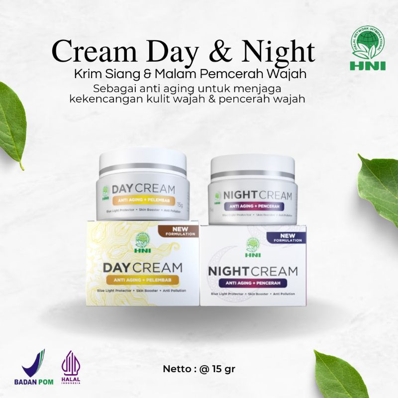 BEAUTY DAY CREAM & NIGHT CREAM HNI HPAI ORIGINAL | Krim Siang dan Malam Herbal Alami