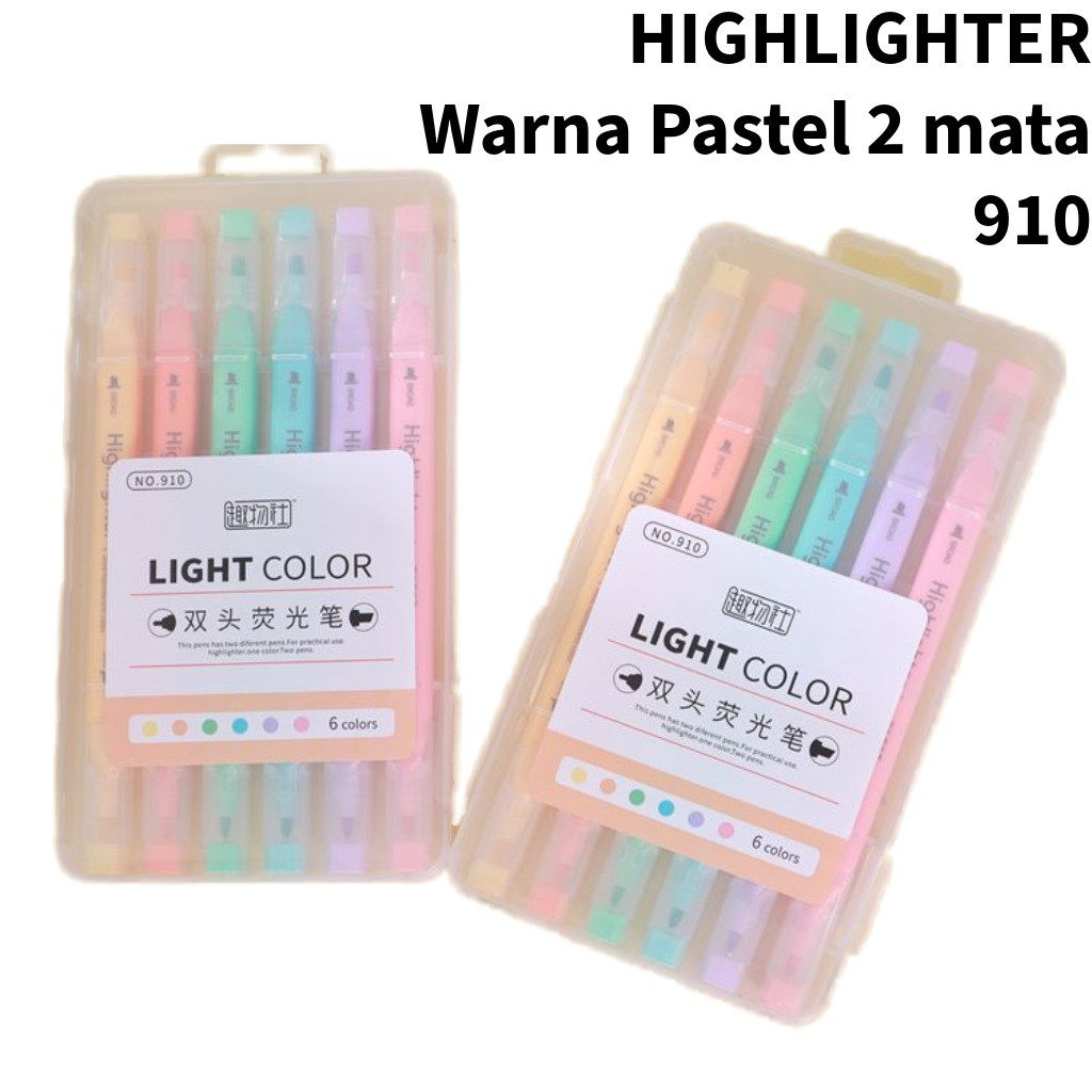 

♚Highlighter pastel double tip 6 Warna / Stabilo 2 Sisi 6 Warna Pastel♚