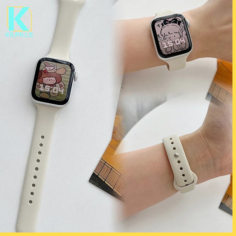 Slim Silicone Strap For Apple Watch Ultra 3 2 Ultra SE 3 2 IWatch Series 11 10 9 8 7 6 5 4 3 2 1 Siz