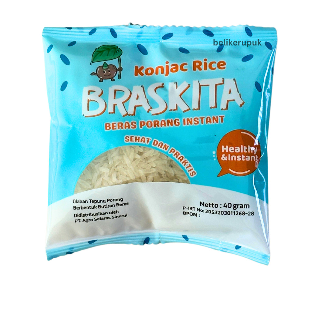 

Beras Porang Braskita Kemasan Sachet 40g | Konjac Shirataki