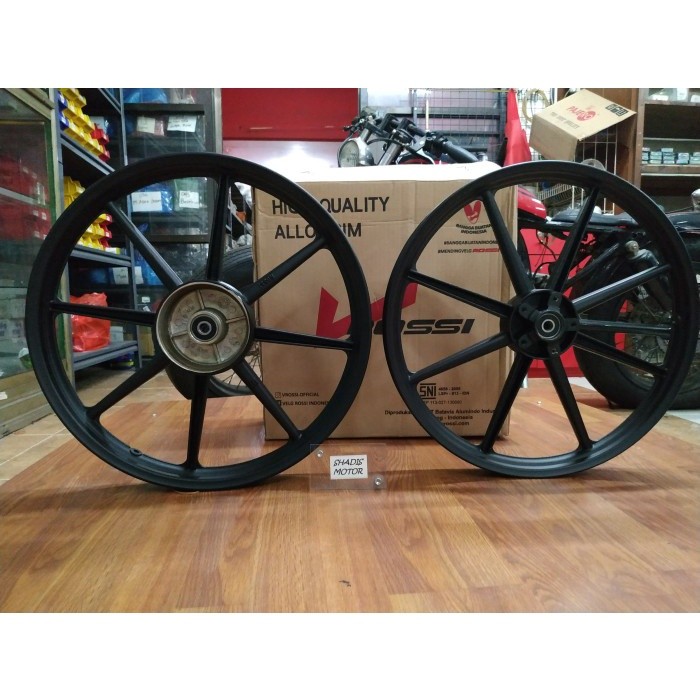 Velg Bintang Motor Merk Rossy Tipe Zigen Swan Ukuran 140/160 Ring 17 Motor Supra Lama Warna Hitam Ve