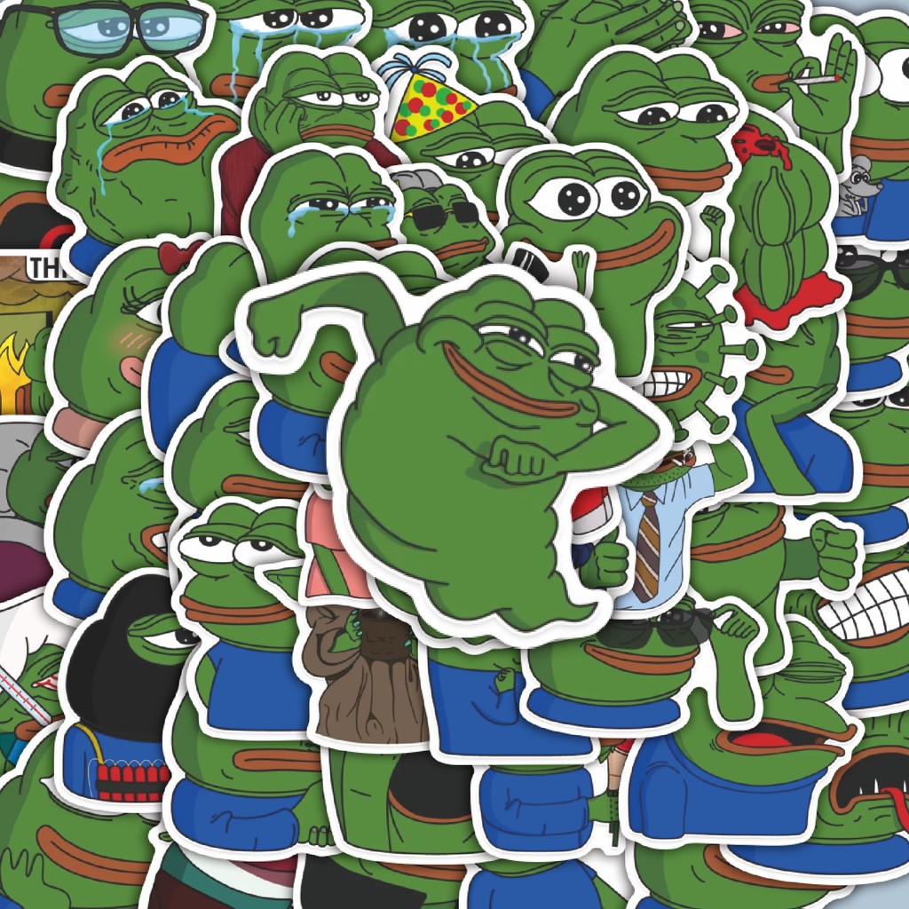 

100PCS Lucu Stiker Meme Pepe The Frog Stiker Aesthetic Stiker Anti Air Stikers Berperekat Waterproof sticker decal buat Motor Helm Buku Journal Koper Casing HP Laptop Botol Minum Hadiah anak