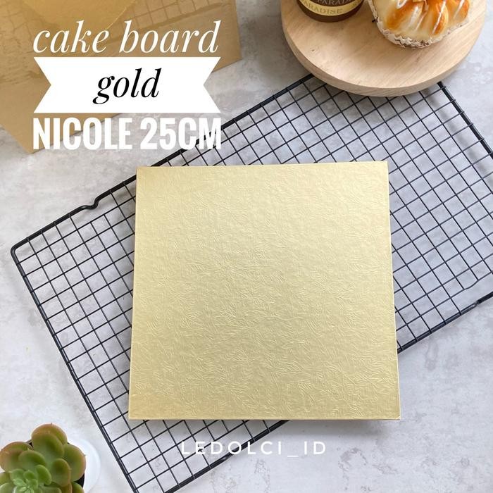 

PROMO! 5 PCS ALAS KUE TATAKAN KUE EMAS | GOLD CAKE BOARD 25 CM