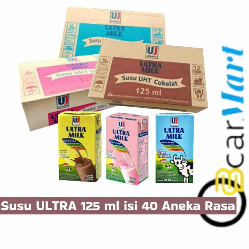 

NEW Susu ULTRA MILK 125ml 1 Dus Susu Kotak UHT Full cream Rasa Strawberry Coklat Stroberi