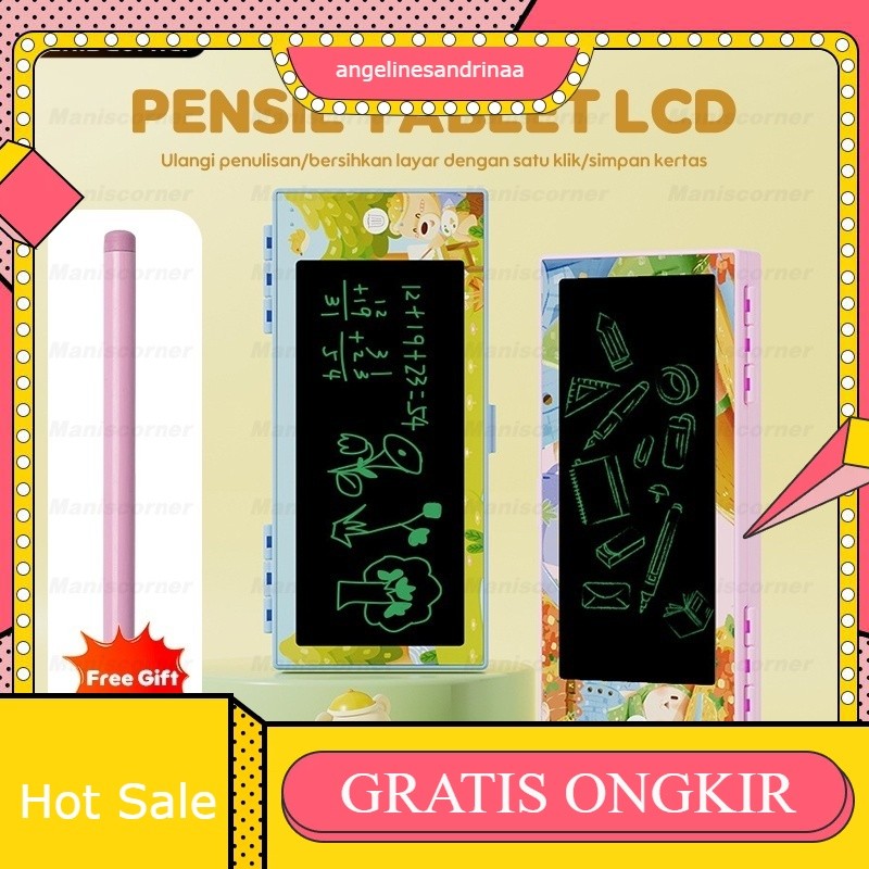 

Kotak Pensil Tablet LCD Kotak Pensil dan Papan Coret Kreatif Anak+Stiker Kotak Pensil Imajinasi dengan Digital Pad LCD Writing Screen