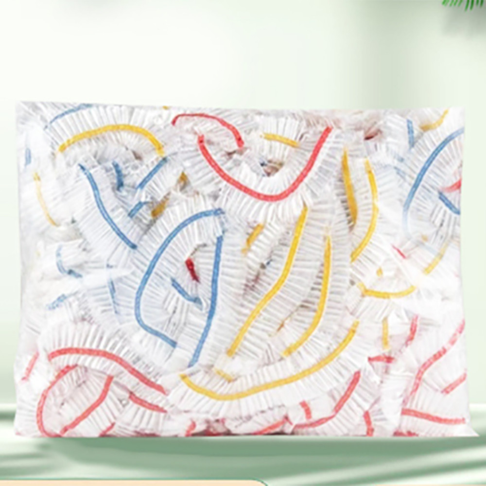 100pcs Elastic Food Lids White plastic wrap Elastic Mouth Fresh-Keeping Plastic Bags Disposable Food