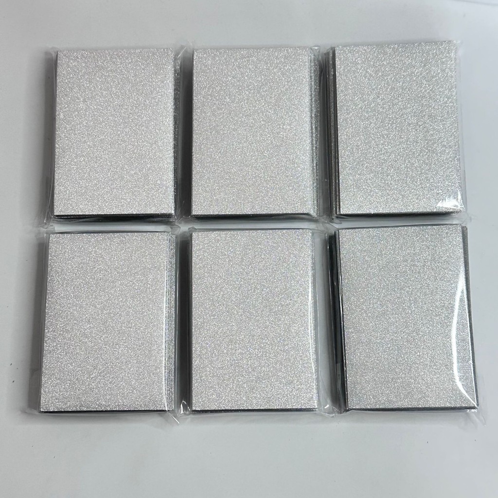 

SKYSONIC 50pcs Kpop Card Sleeves 61x91mm 20C Silver Bling Holder For Holo Postcards Top Load Film Photocard Game Cards Protector