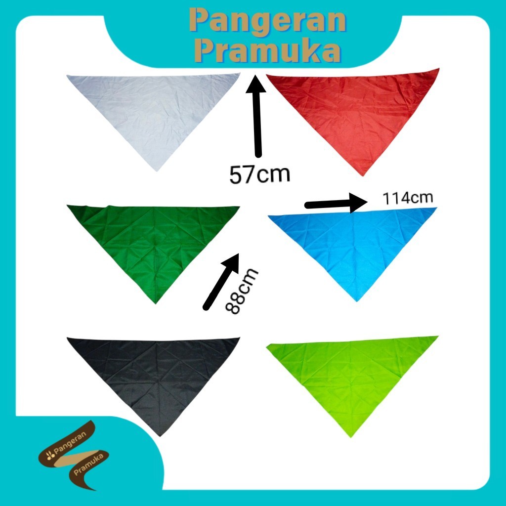 Syal Polos Pmi Pmr Slayer Segitiga Putih merah hijau Biru Hitam Hijau Stabilo Premium arwana