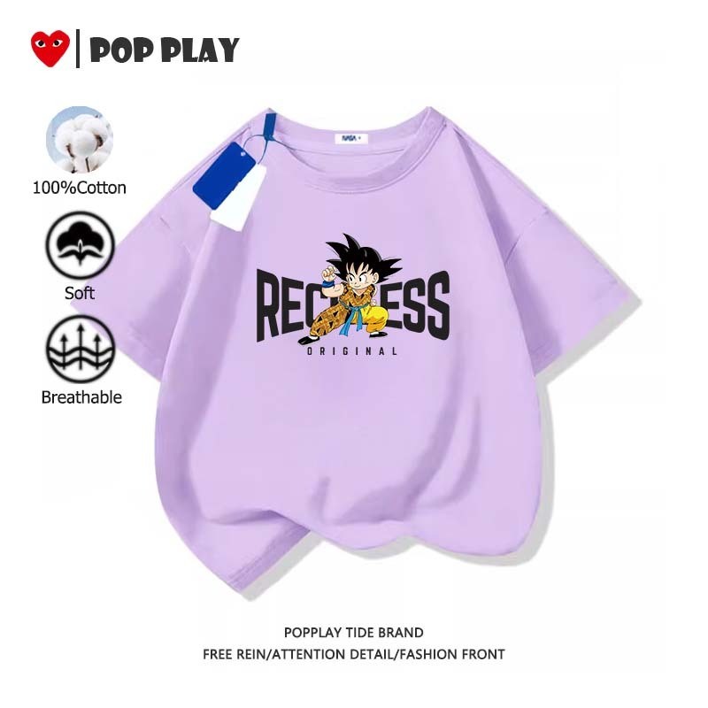 baju kaos anak murah kaos adem tidak gerah Kerah Bulat Nyaman Dipakai Motif kartun Dragon Ball Langs