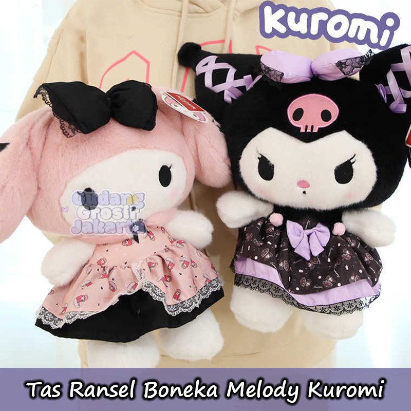 Tas Ransel Boneka Melody Kuromi Backpack Doll Melody Kuromi Tas Ransel Boneka Princess