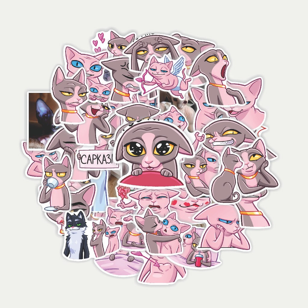 

Sticker Pack Stiker Animal Cute Ramses and Cleo | Sticker TUMBLR | Stiker LAPTOP KOPER HELM