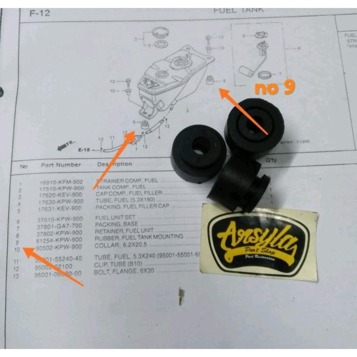 Karet ganjal Tangki bagasi rangka Original Honda Kirana supra 125 karisma revo blade - -, -