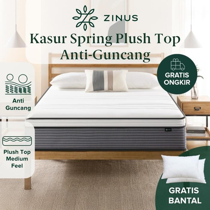 [GRATIS BANTAL] Kasur Spring Bed Zinus Plush Top / Euro Top / Motion Isolation / Mattress In a Box B