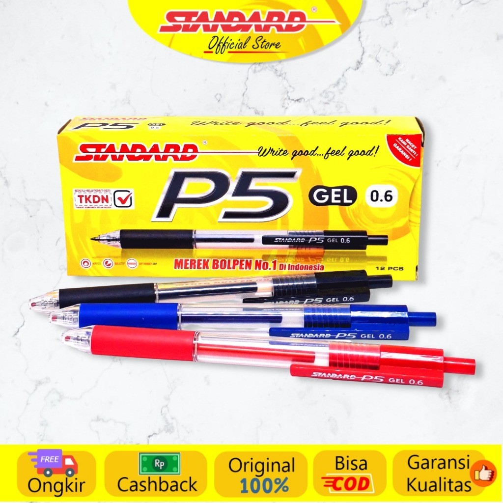 

PROMO!Standard - Pulpen P5 0.6 Gel ( Alat Tulis / Pen / Ballpoint / Pena )READY