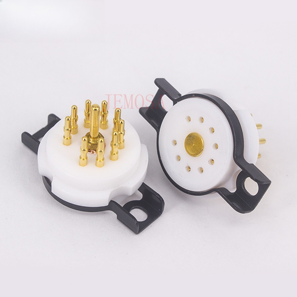 EIZZ Teflon Small 9pins Tube Socket Gold Plated For 12AX7 ECC82 ECC83 6922 ECC88 Electron Tube HIFI 