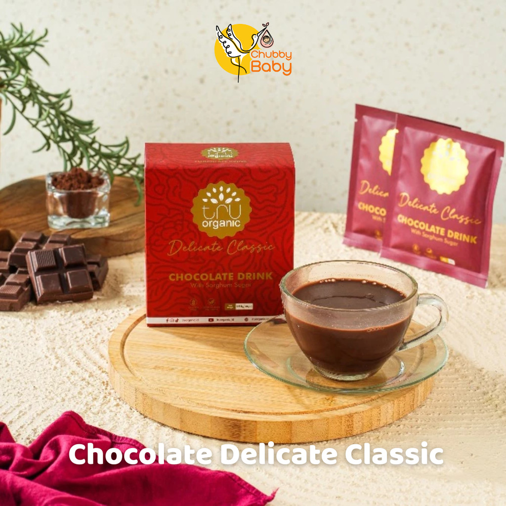 

TRUorganic Chocolate Delicate Classic 5 Sachet - Minuman Cokelat Rendah Kalori dengan Gula Sorghum