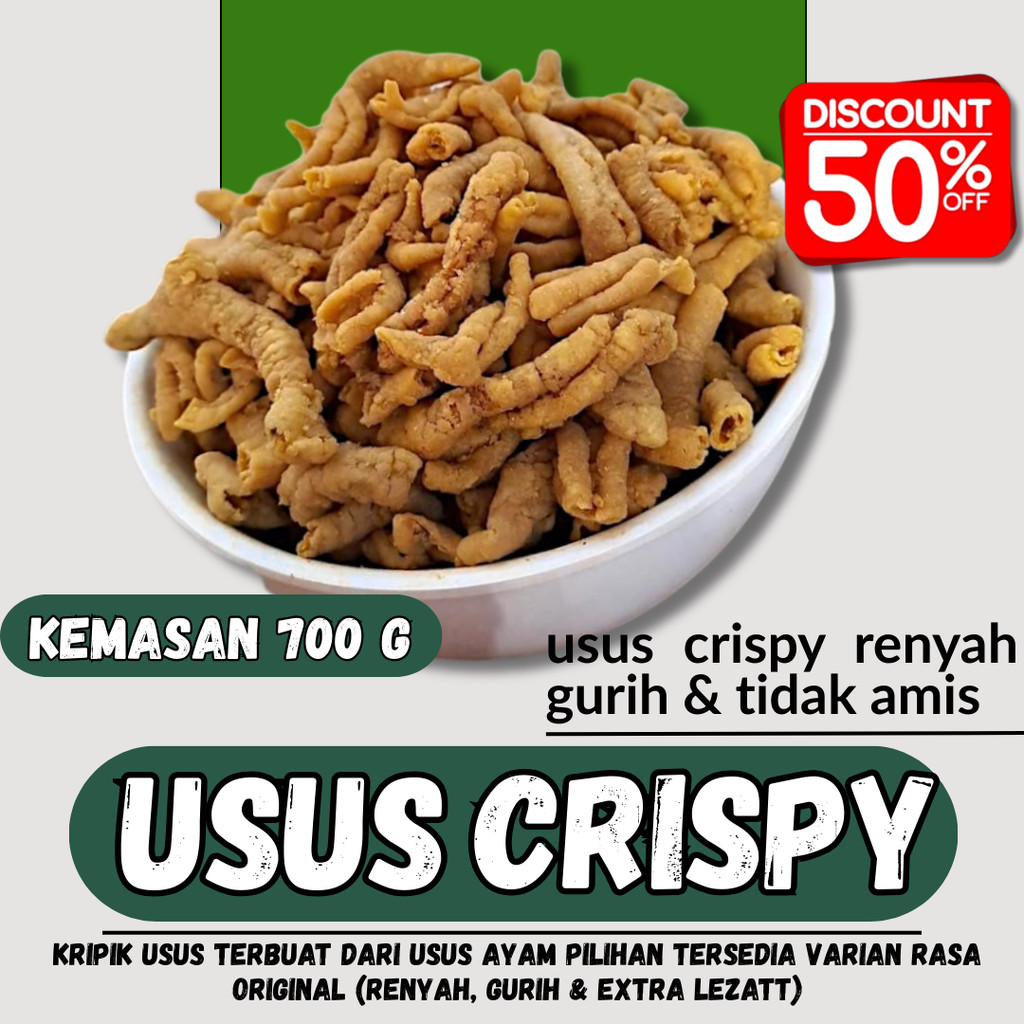 

Keripik Usus Ayam Crispy 700gr