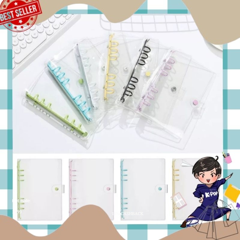 

v!ral A5 A6 Binder Besi Warna Transparan 6 Ring RIBBON