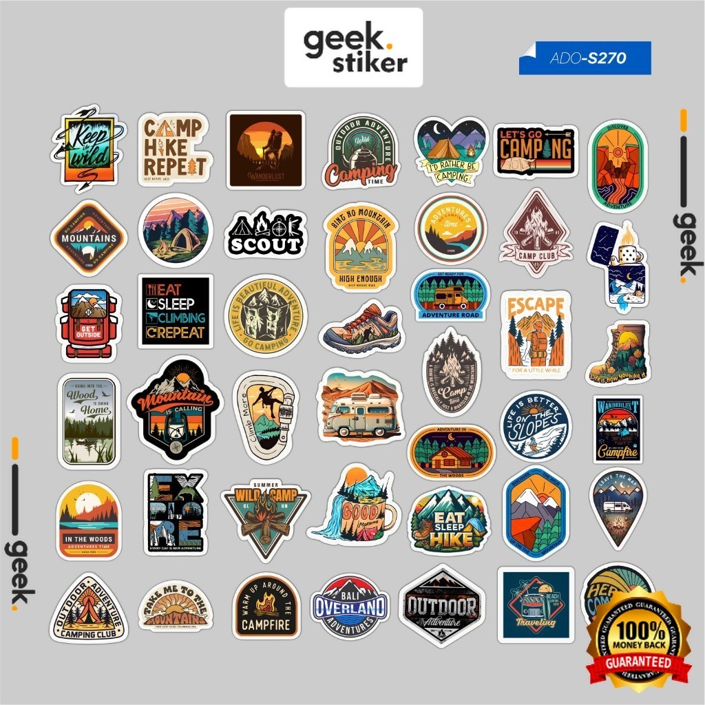 

Stiker Pack Outdoor Adventure Aesthetic | Stiker Vinyl Waterproof | Stiker Laptop Tumbler Koper Helm