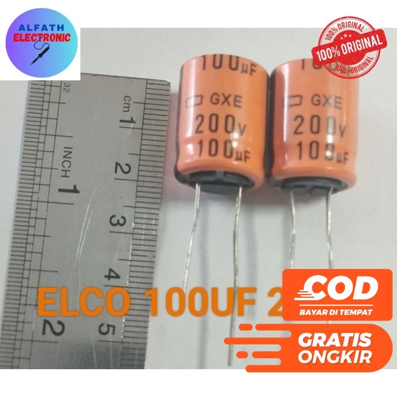 KAPASITOR ELCO ELKO 100UF 100 UF 200V 200 VOLT