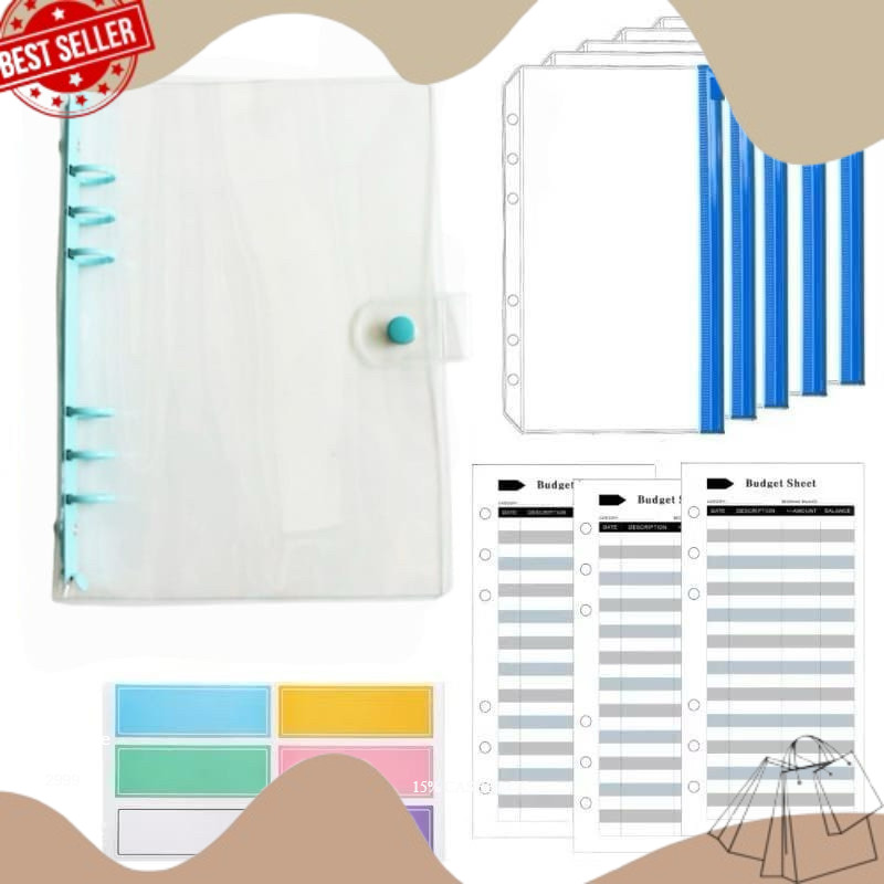 

NEW ARRIVALS Set Menabung A6 Binder Kancing Transparan Ring Warna RIBBON