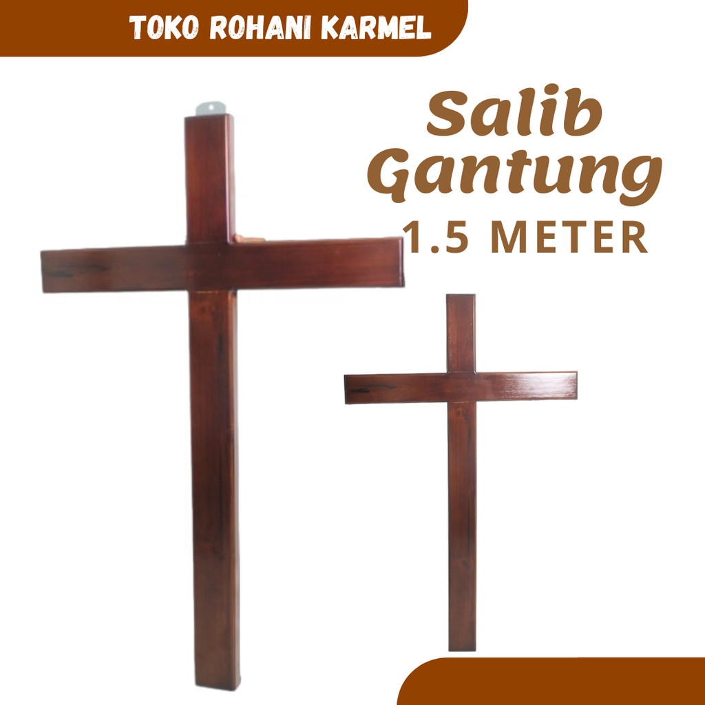SALIB GANTUNG KRISTEN 1,5 METER / SALIB KAYU UKURAN BESAR