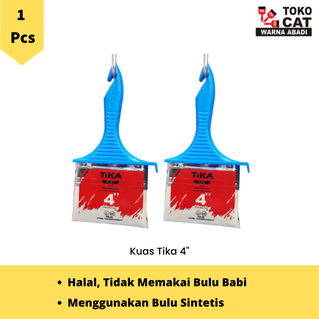 KUAS TIKA 4 INCH ( KUAS CAT TEMBOK,CAT MINYAK, DLL )