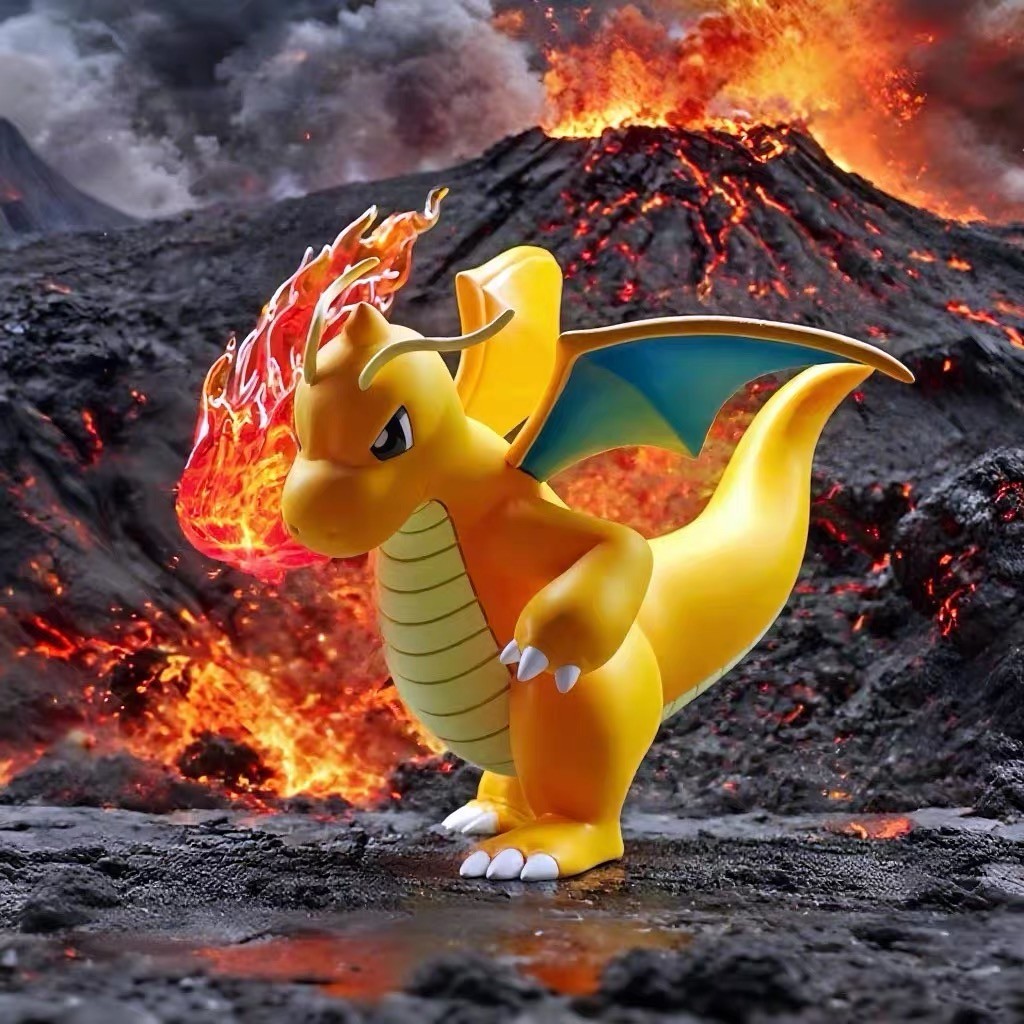 10cm/3.93in Anime Pokemon Figure  Fire Punch Dragonite Figures Pokemon Action Figure Pvc Collection 