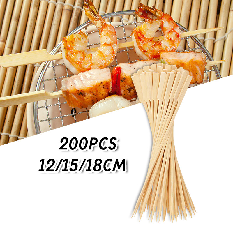 200pcs Tusuk Sate Yakitori / Tusuk Sate Jepang / Tusuk Sate Dayung Panjang 12cm, 15cm, dan 18cm