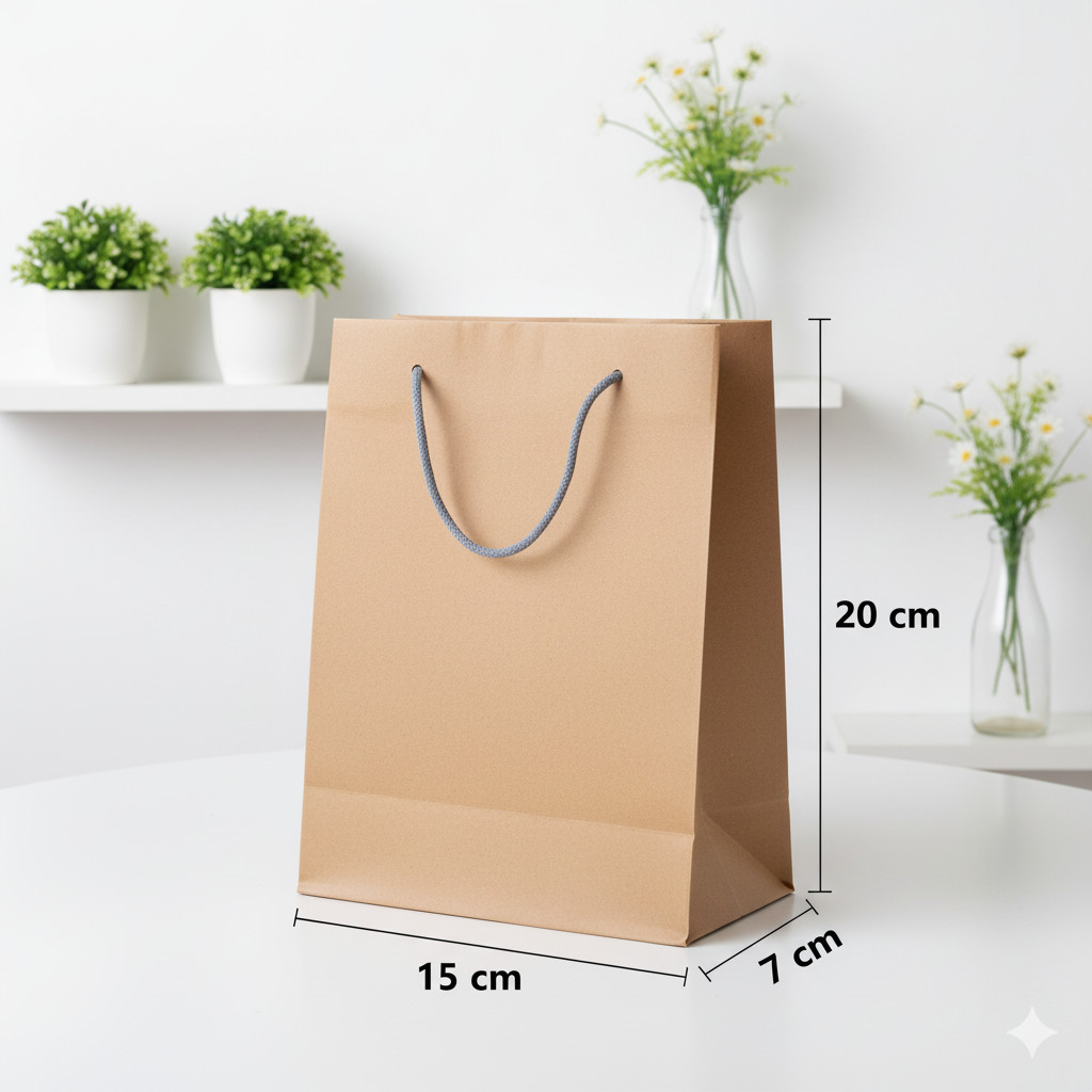 

Paper Bag Kado Ukuran 15x7x20 cm – Paperbag Polos untuk Bridesmaid, Souvenir, Olshop, Hampers, Gift Box, dan Acara Spesial