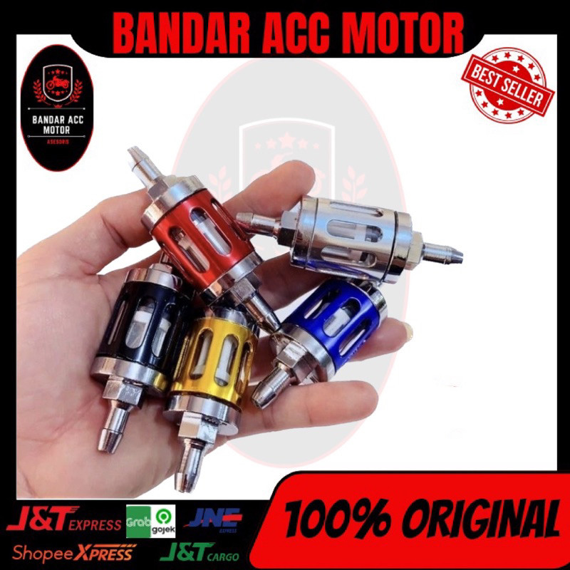 PROMO Saringan Bensin Kaca Glass Variasi Motor CNC Transparan Filter Bensin Saring Minyak filter ben